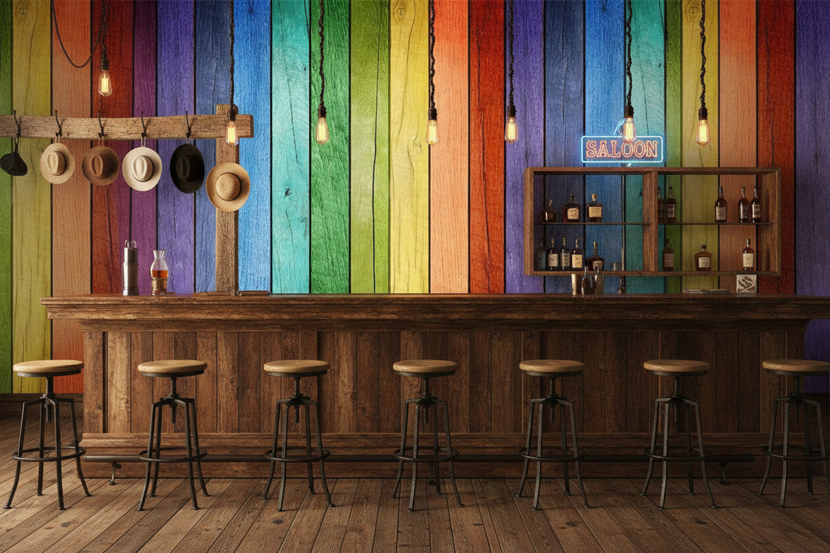 Multicolored Wood Board Wallpaper Mural, Custom Sizes Available