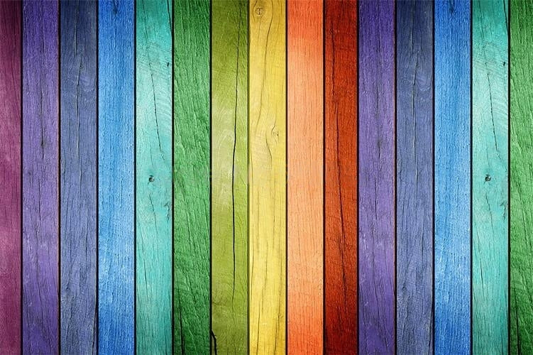 Multicolored Wood Board Wallpaper Mural, Custom Sizes Available