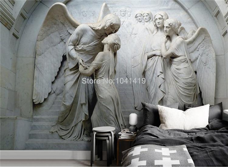 Relief Angel Sculpture Wallpaper Mural, Custom Sizes Available Household-Wallpaper Maughon's 