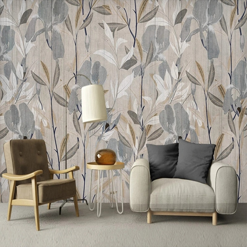Retro Abstract Hand-Painted Flowers Wallpaper Mural, Custom Sizes Available Wall Murals Maughon's 