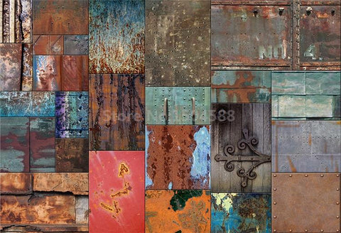 Image of Retro Iron Sheet Rust Wallpaper Mural, Custom Sizes Available Household-Wallpaper Maughon's 
