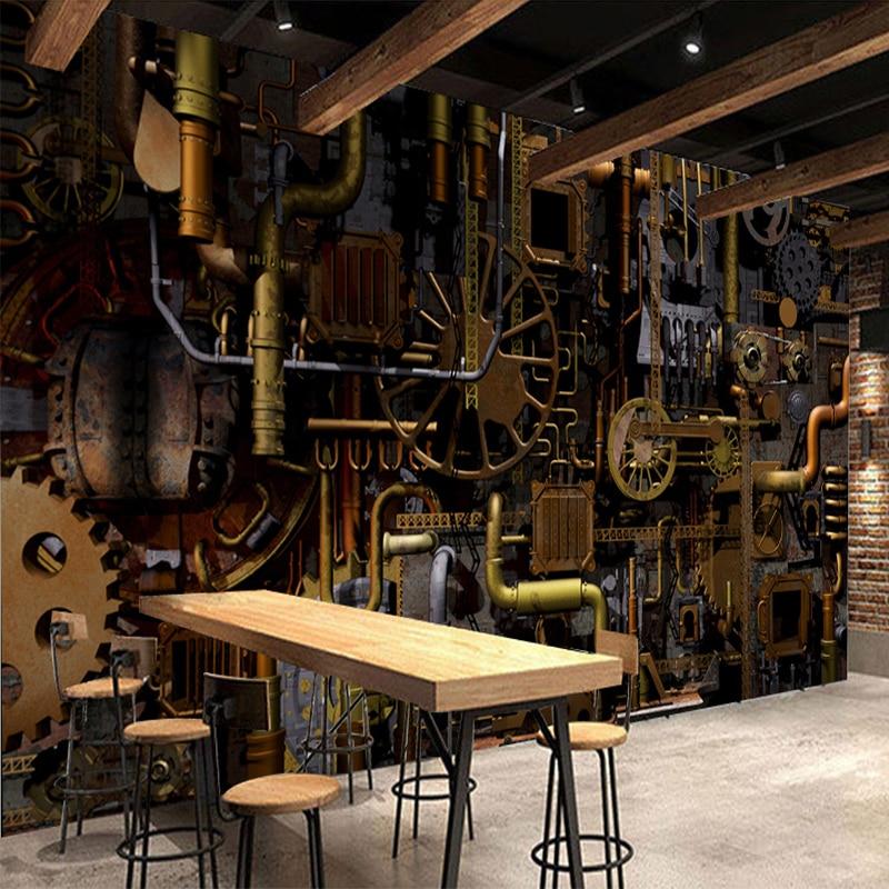 Retro Mechanical Gears Wallpaper Mural, Custom Sizes Available Household-Wallpaper Maughon's 