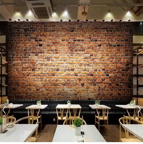 Image of Retro Red Brick Wall Wallpaper Mural, custom Sizes Available Maughon's 