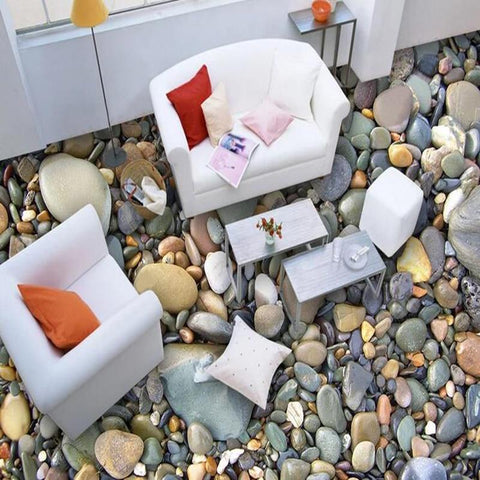 Image of River Stone Self Adhesive Floor Mural, Custom Sizes Available Household-Wallpaper-Floor Maughon's 