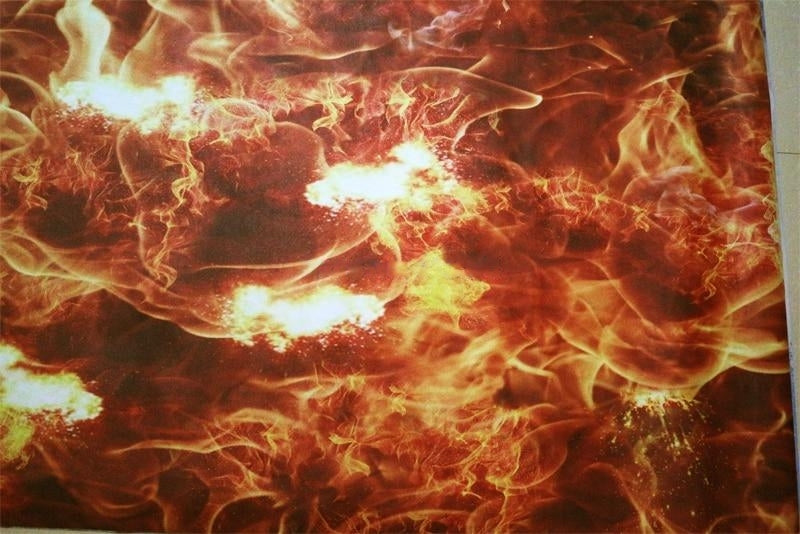 Roaring Flames Self Adhesive Floor Mural, Custom Sizes Available