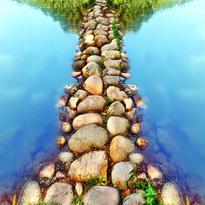 Rock Bridge Flooring Mural, Custom Sizes Available Floor Murals Maughon's 