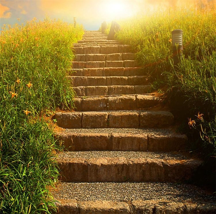Rock Stairs Self Adhesive Floor Mural, Custom Sizes Available