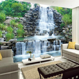 Rock Wall Waterfall Wallpaper Mural, Custom Sizes Available Maughon's 