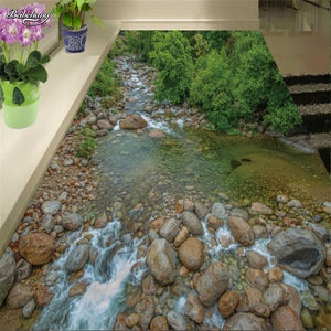 Rocky River Stream Self Adhesive Floor Mural, Custom Sizes Available