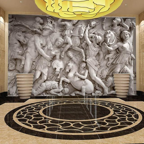 Image of Roman Statues Gray Wallpaper Mural, Custom Sizes Available Household-Wallpaper Maughon's 