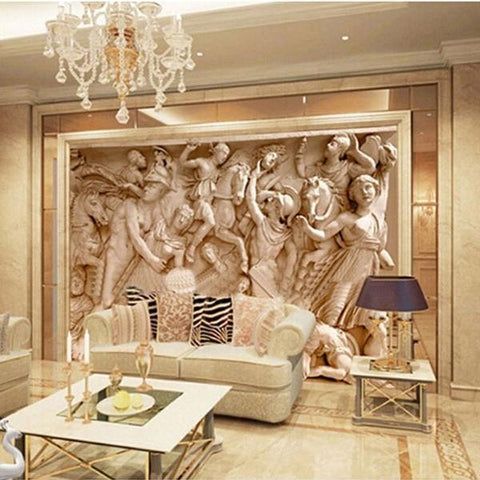 Image of Roman Statues Tan Wallpaper Mural, Custom Sizes Available Household-Wallpaper Maughon's 