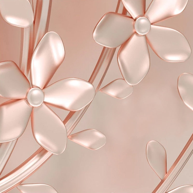 Rose Gold 3D Flowering Branch Wallpaper Mural, Custom Sizes Availalble Maughon's 