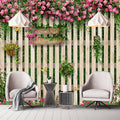 Rose Trellis on Wooden Wall Wallpaper Mural, Custom Sizes Available Household-Wallpaper Maughon's 