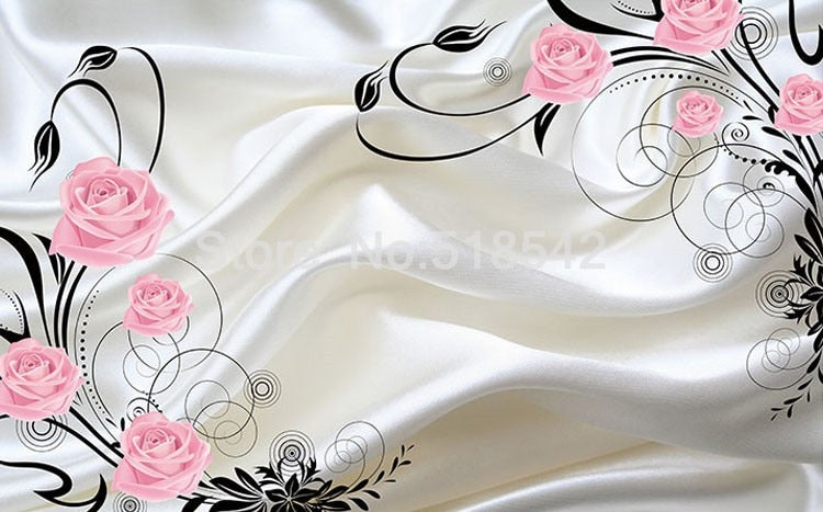 Roses and White Background Wallpaper Mural, 2 Options, Custom Sizes Available Wall Murals Maughon's 