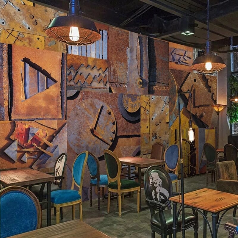 Rusty Oxidized Metal Scrap Pieces Wallpaper Mural, Custom Sizes Available Wall Murals Maughon's 