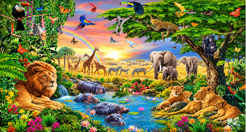 Safari Animals Wallpaper Mural, Custom Sizes Available Maughon's 