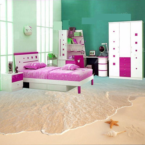Image of Sandy Beach With Shells Self Adhesive Floor Mural, Custom Sizes Available Floor Murals Maughon's 