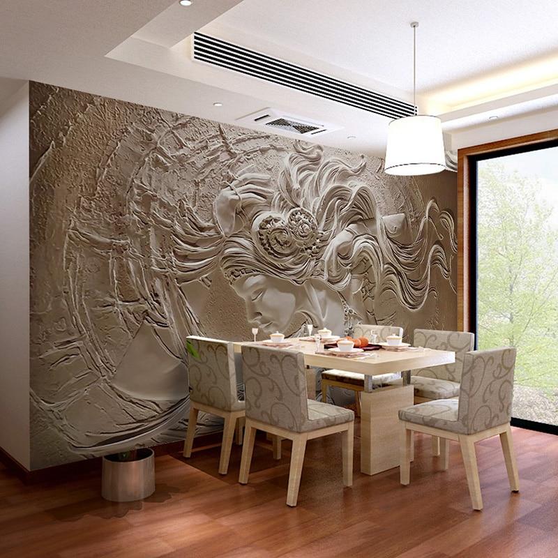Sculptured Lady with Flowing Hair Wallpaper Mural, Custom Sizes Available Maughon's 