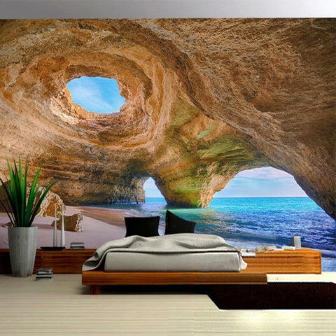 Image of Seaside Cave Wallpaper Mural, Custom Sizes Available Household-Wallpaper Maughon's 