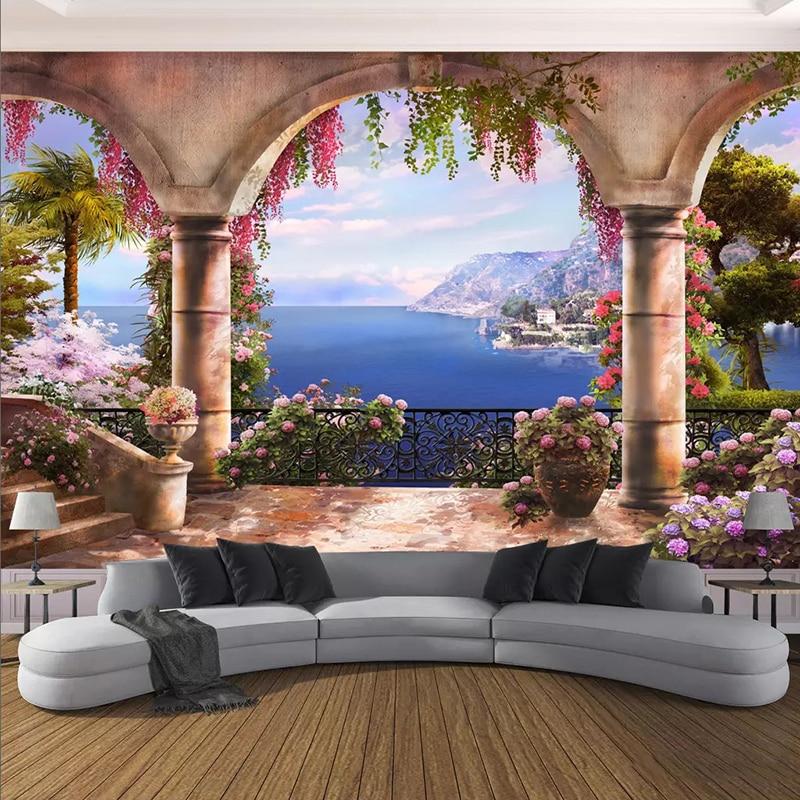 Seaside Landscape Arch Wallpaper Mural, Custom Sizes Available Household-Wallpaper Maughon's 