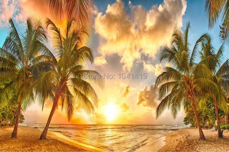 Seaside Sunset Wallpaper Mural, Custom Sizes Available Household-Wallpaper Maughon's 