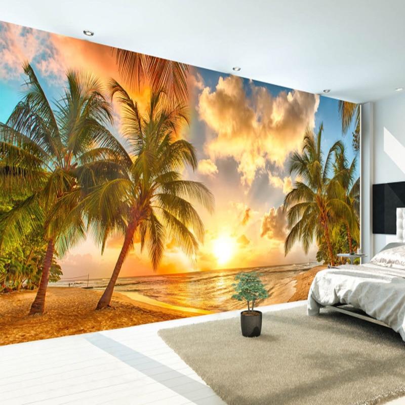 Seaside Sunset Wallpaper Mural, Custom Sizes Available Household-Wallpaper Maughon's 