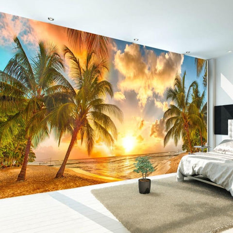 Image of Seaside Sunset Wallpaper Mural, Custom Sizes Available Household-Wallpaper Maughon's 