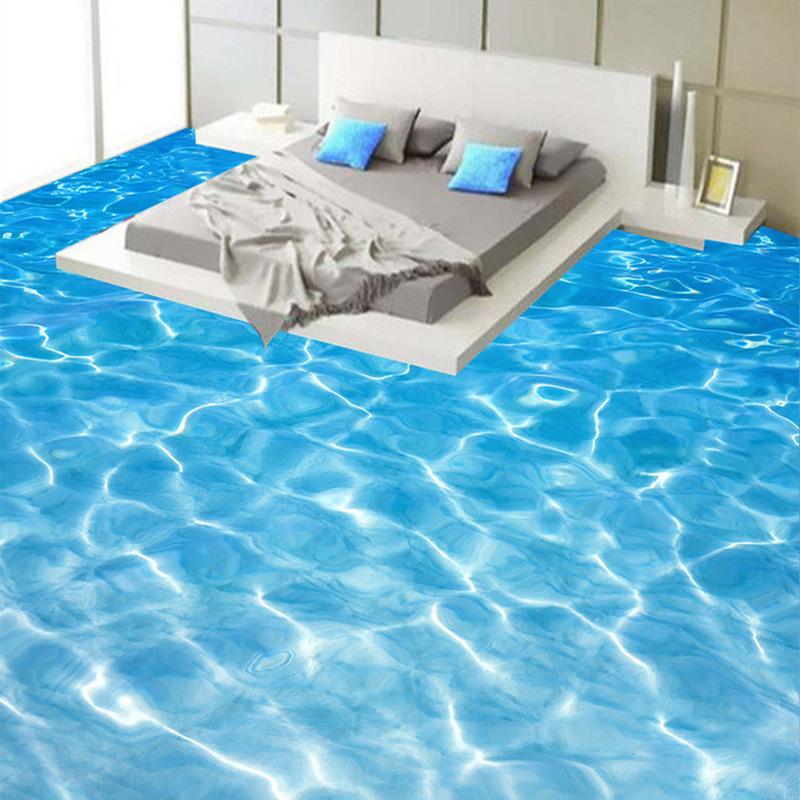Seawater PVC Waterproof Vinyl Floor Mural, Self Adhesive, Custom Sizes Available Household-Wallpaper-Floor Maughon's 