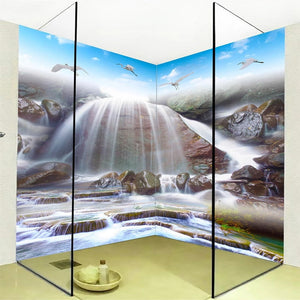 Self-adhesive Waterfalls Landscape Bathroom Mural, Custom Sizes Available Wall Murals Maughon's 