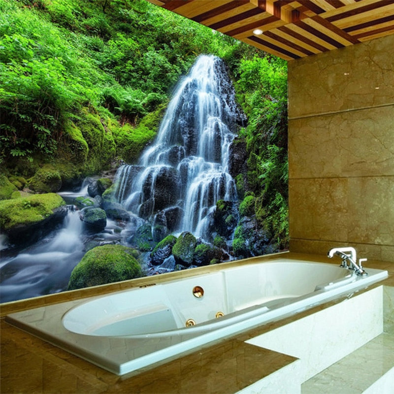 Self Adhesive Waterfalls Landscape Wallpaper Mural, Custom Sizes Available Maughon's 
