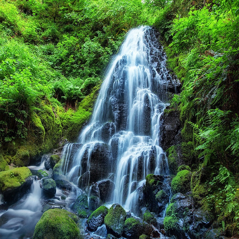 Self Adhesive Waterfalls Landscape Wallpaper Mural, Custom Sizes Available Maughon's 