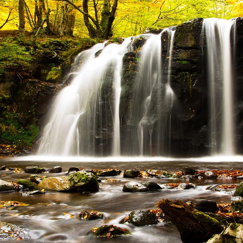 Self Adhesive Waterfalls Over Rock Bathroom Mural, Custom Sizes Available Wall Murals Maughon's 