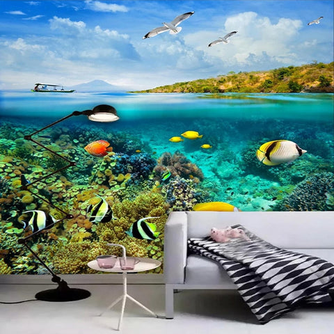 Image of Self-Adhesive Waterproof Colorful Fish Wallpaper Mural, Custom Sizes Available Wall Murals Maughon's 