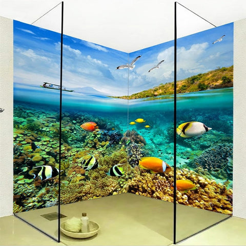 Image of Self-Adhesive Waterproof Colorful Fish Wallpaper Mural, Custom Sizes Available Wall Murals Maughon's 