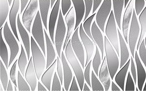 Silver Wavy Stripes Wallpaper Mural, Custom Sizes Available