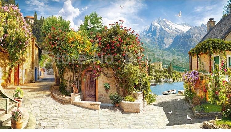 Small European City Wallpaper Mural, Custom Sizes Available Maughon's 