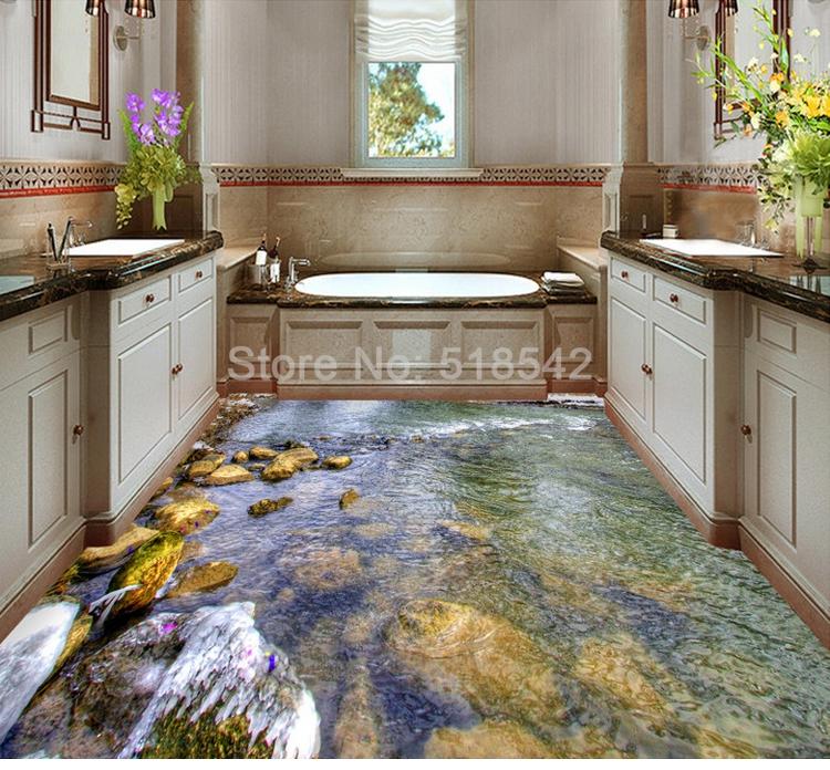 Small River Stream Self Adhesive Floor Mural, Custom Sizes Available Floor Murals Maughon's 