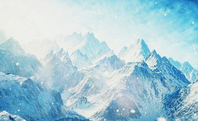 Snow Covered Huge Mountains Wallpaper Mural, Custom Sizes Available Wall Murals Maughon's 