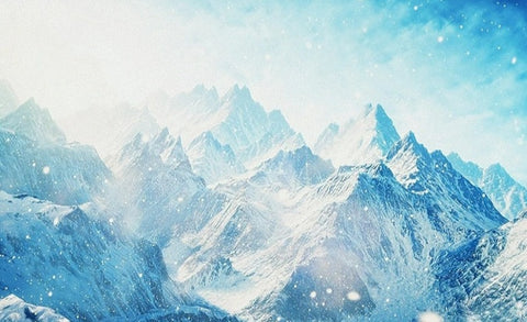 Image of Snow Covered Huge Mountains Wallpaper Mural, Custom Sizes Available Wall Murals Maughon's 