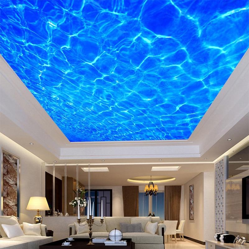 Sparkling Blue Water Ceiling Mural, Custom Sizes Available Household-Wallpaper-Ceiling Maughon's 