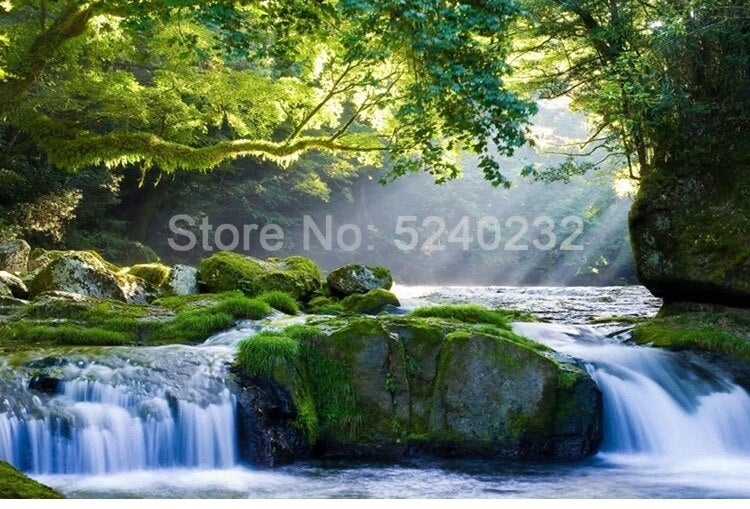Split Waterfalls Wallpaper Mural, Custom Sizes Available Wall Murals Maughon's 
