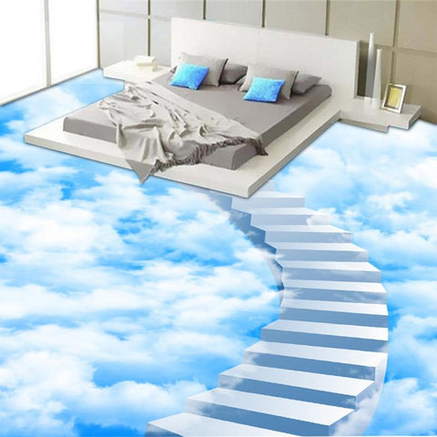 Image of Stairs In The Clouds Self Adhesive Floor Mural, Custom Sizes Available Maughon's 