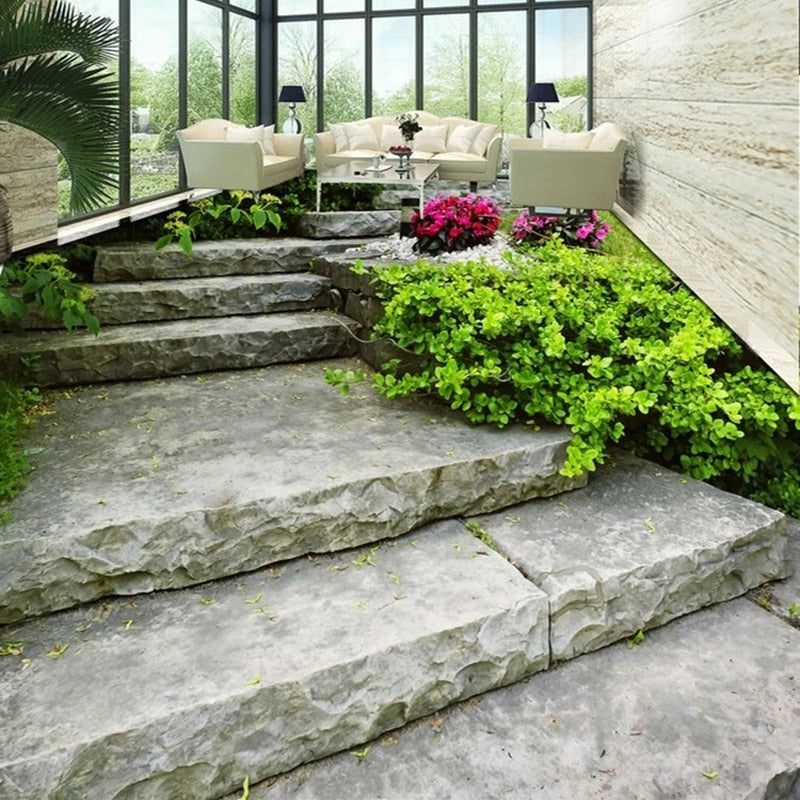 Stone Stairs in Garden Floor Mural, Custom Sizes Available Floor Murals Maughon's 