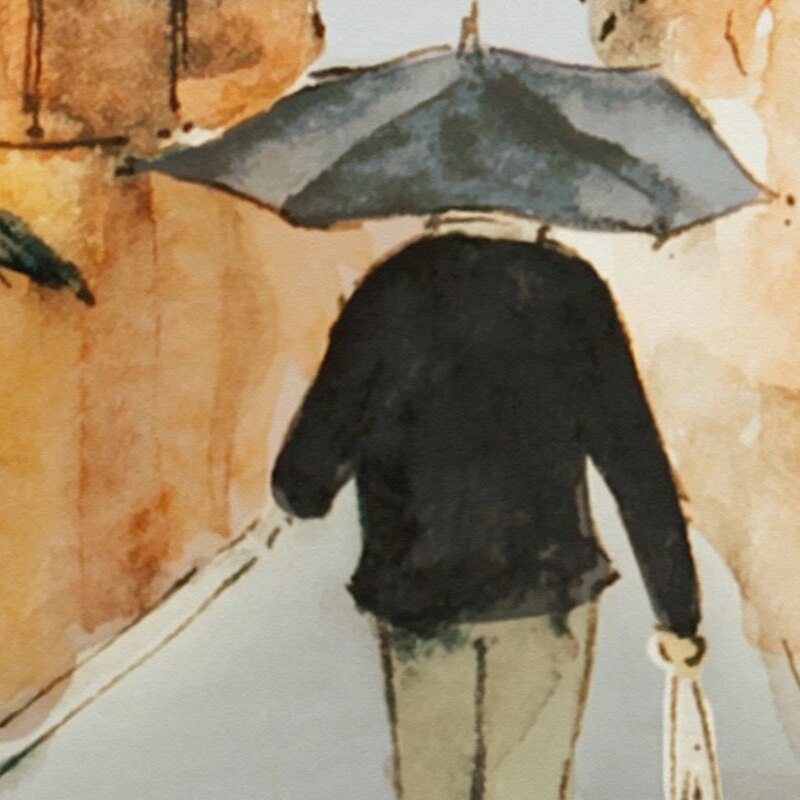 Street View Oil Painting Wallpaper Mural, Custom Sizes Available Wall Murals Maughon's 