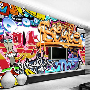 Mural de papel pintado estilo grafiti colorido, tamaños personalizados disponibles