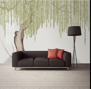 Weeping Willow Tree Wallpaper Mural, Custom Sizes Available