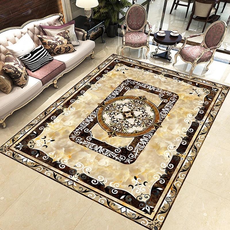Tan and Black Rug Self Adhesive Floor Mural, Custom Sizes Available Household-Wallpaper-Floor Maughon's 