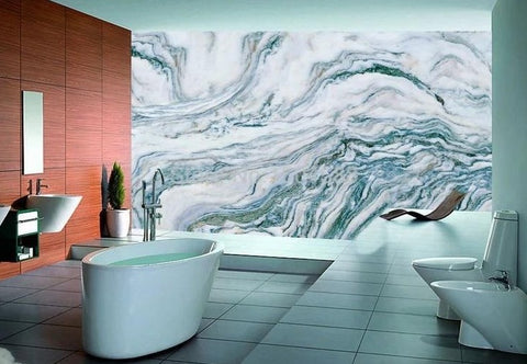 Image of Teal, Gray and White Marble Wallpaper Mural, Custom Sizes Available Household-Wallpaper Maughon's 