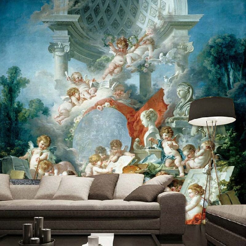 "The Geniuses of Art" Francois Boucher Wallpaper Mural, Custom Sizes Available Wall Murals Maughon's 