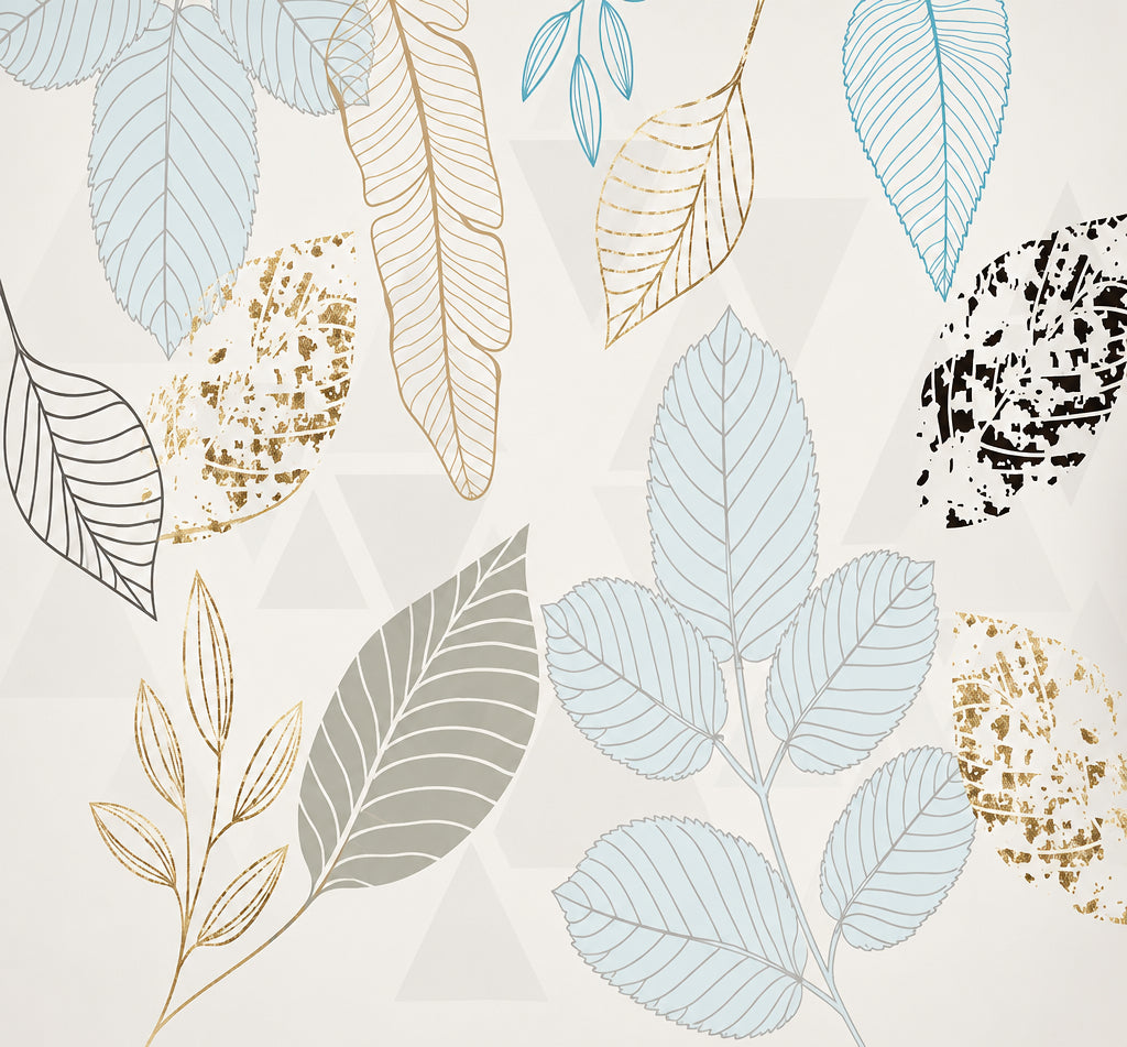 Transparent Leaves Wallpaper Mural, Custom Sizes Available Household-Wallpaper Maughon's 